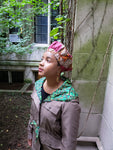 *Naturelle: African Print Red Yellow Green Plaid Beret