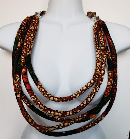 Cheneso: African Print Rope Layered Necklace