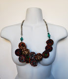 Tapiwa: African Print Rosette Necklace