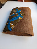 Cheneso: African Print Sued-Like Material Clutch Bag