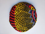 *Masa: African Print Blue Red Yellow White Beret