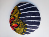*Masa: African Print Blue Red Yellow White Beret