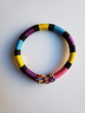 Issa V: Yellow Purple and Pink Threaded Bracelet with Beads
