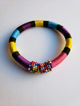 Issa V: Yellow Purple and Pink Threaded Bracelet with Beads