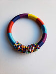 Issa V: Yellow Purple and Pink Threaded Bracelet with Beads
