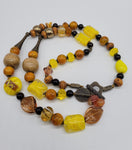 Tino- Beaded Yellow Brown and Orange Necklace
