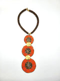 Maasai: Orange Beaded Disk Necklace