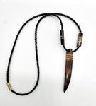 *Amana: Unisex beaded necklace with Horn Pendant