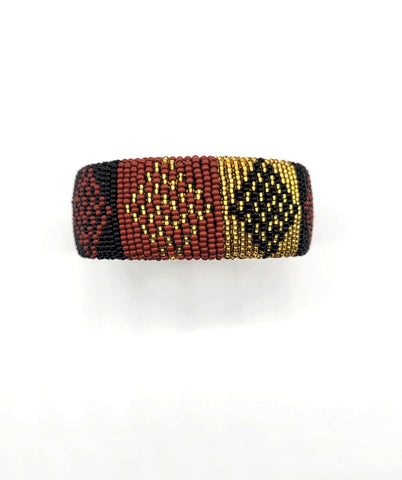 Thabiso III- Gold Brown and Black South African Beaded Bracelets