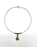 Seka IV: Black Bead and Brass Necklace