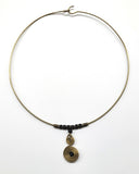 Seka IV: Black Bead and Brass Necklace