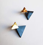 Dink - Black and Brass Triangle Earrings