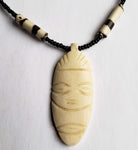 *MALIA II: UNISEX NECKLACE WHITE TRIBAL MASK PENDANT