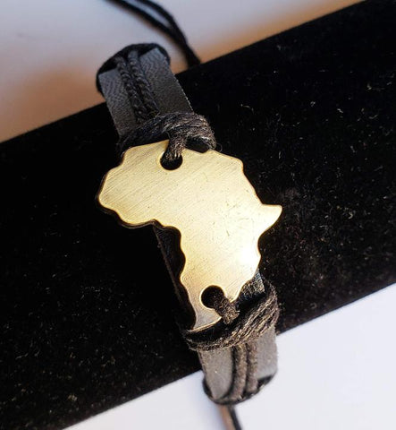 Thatho - Map of Africa Adjustable Leather Bracelet
