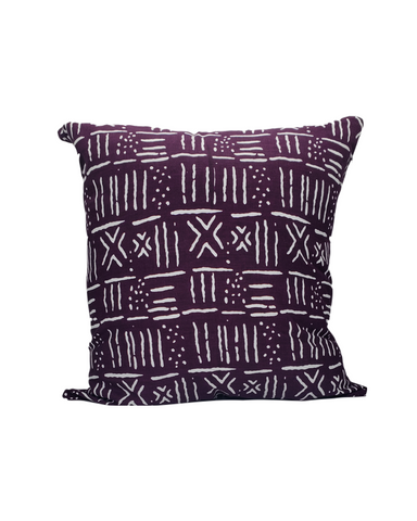 Kwadwo III: Purple Mud Cloth Print Cushion