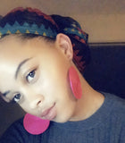 *Doek II: Brown, Red Yellow and Green Zig Zag Wax Head Wrap