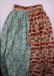 Yaw – Turquoise, Gold and Blue African Print Maxi Skirt