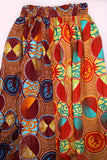 Sisi - Burnt Orange and Brown Geometric African Print Maxi Skirt