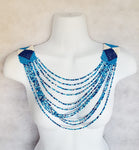 Wendo: Blue and White Beaded Shoulderpiece