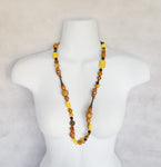 Tino- Beaded Yellow Brown and Orange Necklace