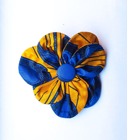 Tafara: African Print Flower Brooch