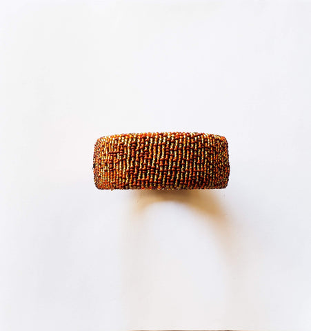 Thabiso II- Orange and Gold South African Beaded Bracelets