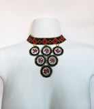 Mandela II - Black Beaded Circle Necklace