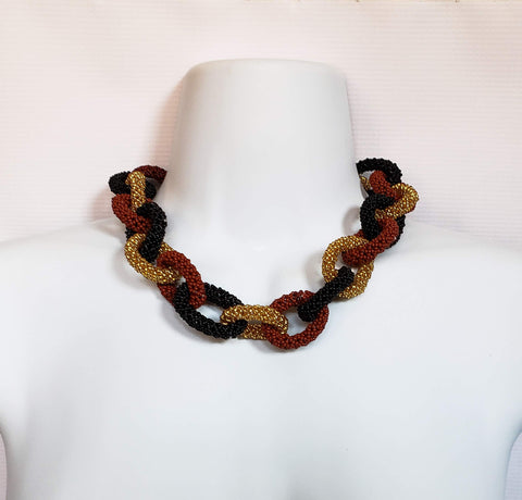 Nceba II: Beaded Chain Link Necklace