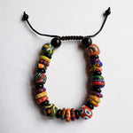 *Nayla: Onyx and Trade Bead Adjustable Bracelet