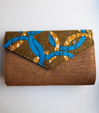 Cheneso: African Print Sued-Like Material Clutch Bag