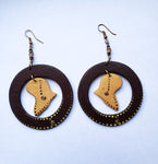 Kudiwa - Wooden Circle Africa Earrings
