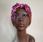 Fram: Pink Tiger Stripe African Print Turban