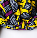 Kodwo: Purple Yellow and Blue African Print Turban