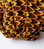 Akan: Yellow Burgundy and Brown African Print Turban