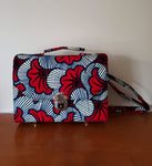 *Kofi - African Print Blue and Red Flower Tote/Shoulder Bag
