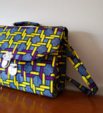 *Nana - Yello Purple and Blue African Print Tote/Shoulder Bag
