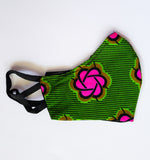 Niara- African Print Pink and Green Face Mask
