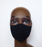 Joojo: Kids' Tie Back Filter Pocket Black Face Mask