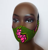 Niara- African Print Pink and Green Face Mask