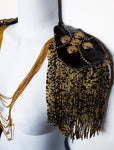 Zawadi: Black and Gold Bead and Chain Shoulder Jewelry