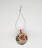 Ukhisimusi: Zulu Beaded Red Christmas Ball Ornament