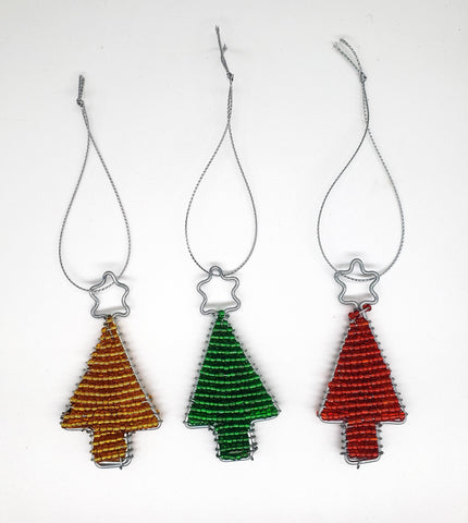 Ukhisimusi: Zulu Beaded Gold Christmas Bell Ornament