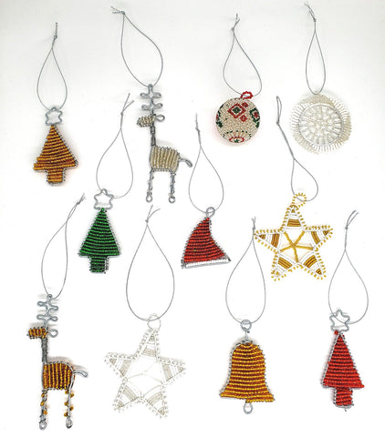 Ukhisimusi - Set of Zulu Beaded Holiday Ornaments
