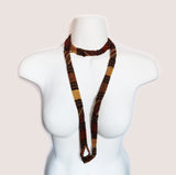 Dumisani: Brown and Gold Beaded Long Necklace