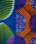 Dhuku: Blue Orange Pink African Print Head Wrap (No Wax)